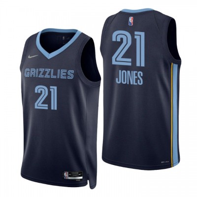 Nike Memphis Grizzlies #21 Tyus Jones Navy Men's 2021-22 NBA 75th Anniversary Diamond Swingman Jersey - Icon Edition Men's